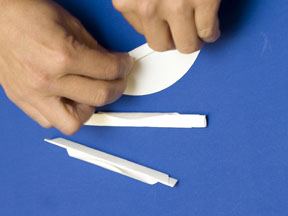Roll filter paper to make salt bridges